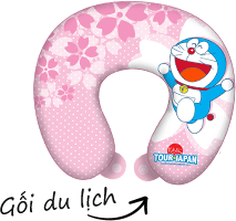 Doraemon's pink neck pillow