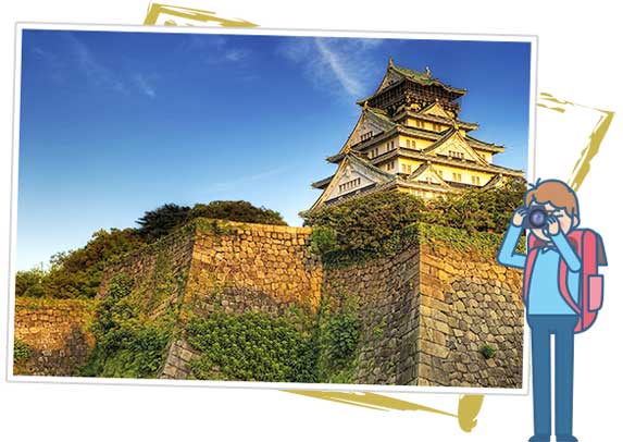 Chụp ảnh và chiêm ngưỡng lâu đài Osaka