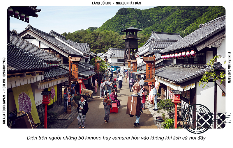 Diện lên người những bộ kimono hay samurai hòa vào không khí lịch sử nơi đây