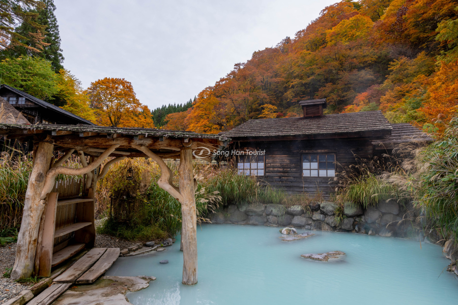 Một trong những khu onsen nổi tiếng tại Nyuto Onsen