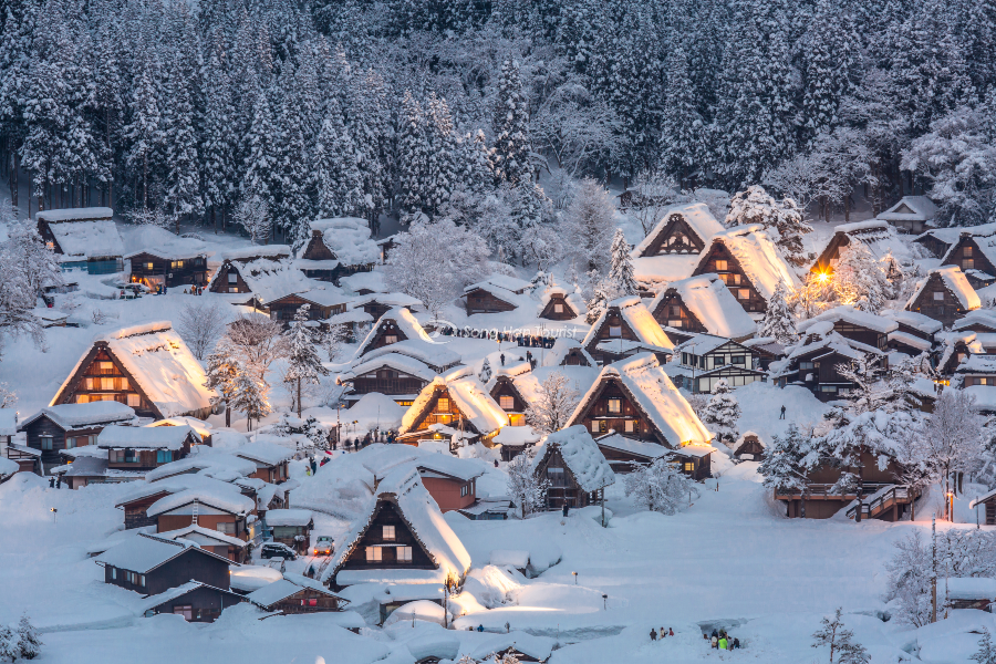 Cảnh quan tuyệt vời tại Gifu Nhật Bản mùa đông 
