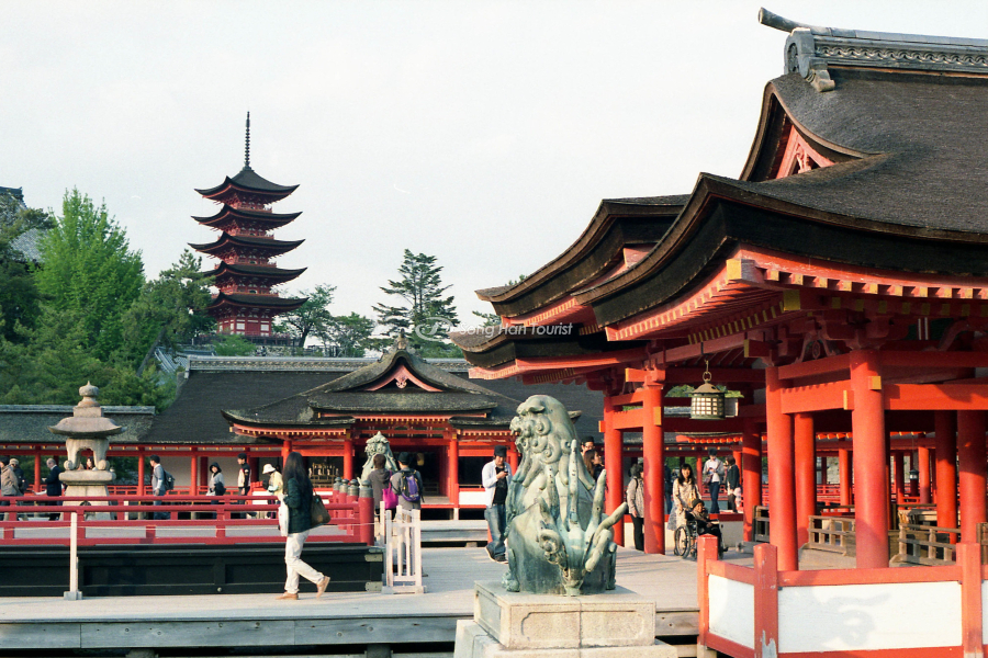 Kiến trúc Nhật Bản truyền thống được thể hiện sâu sắc ở công trình đền Itsukushima